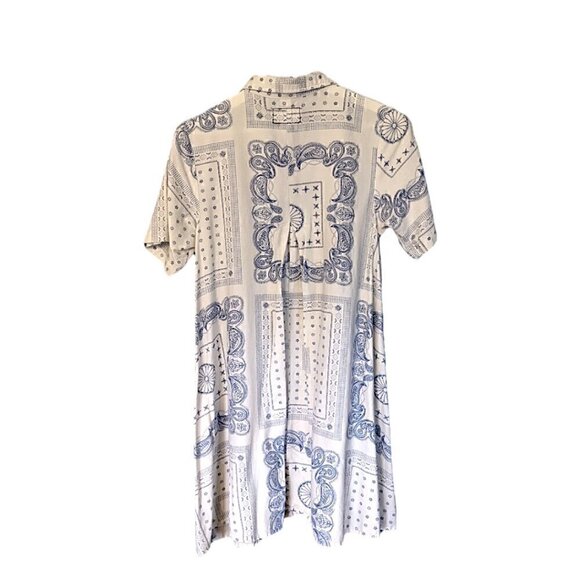 Current/Elliott ASOS Badass Bandana Rolled Sleeve Shirt Dress Button Down Small - Picture 5 of 7